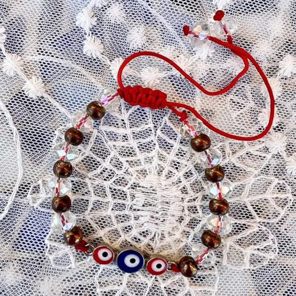 Colorful Evil Eye Beaded Macramé Bracelet